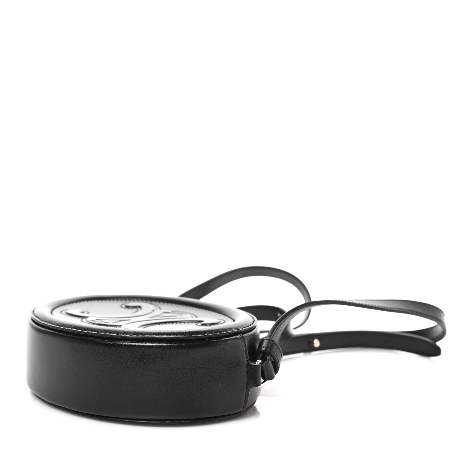 Celine Smooth Calfskin Cuir Triomphe Oval Bag Black 7 of 7