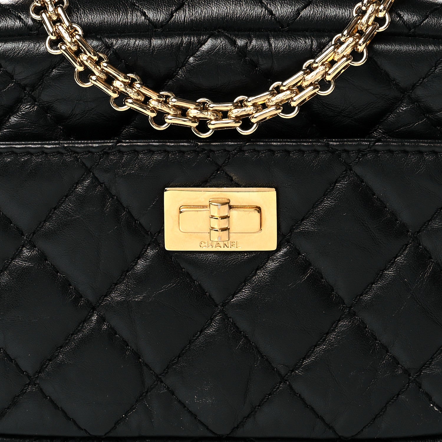 Chanel Aged Calfskin Quilted Mini Reissue Camera Case Black 8 of 10