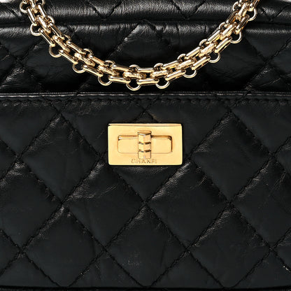 Chanel Aged Calfskin Quilted Mini Reissue Camera Case Black 8 of 10