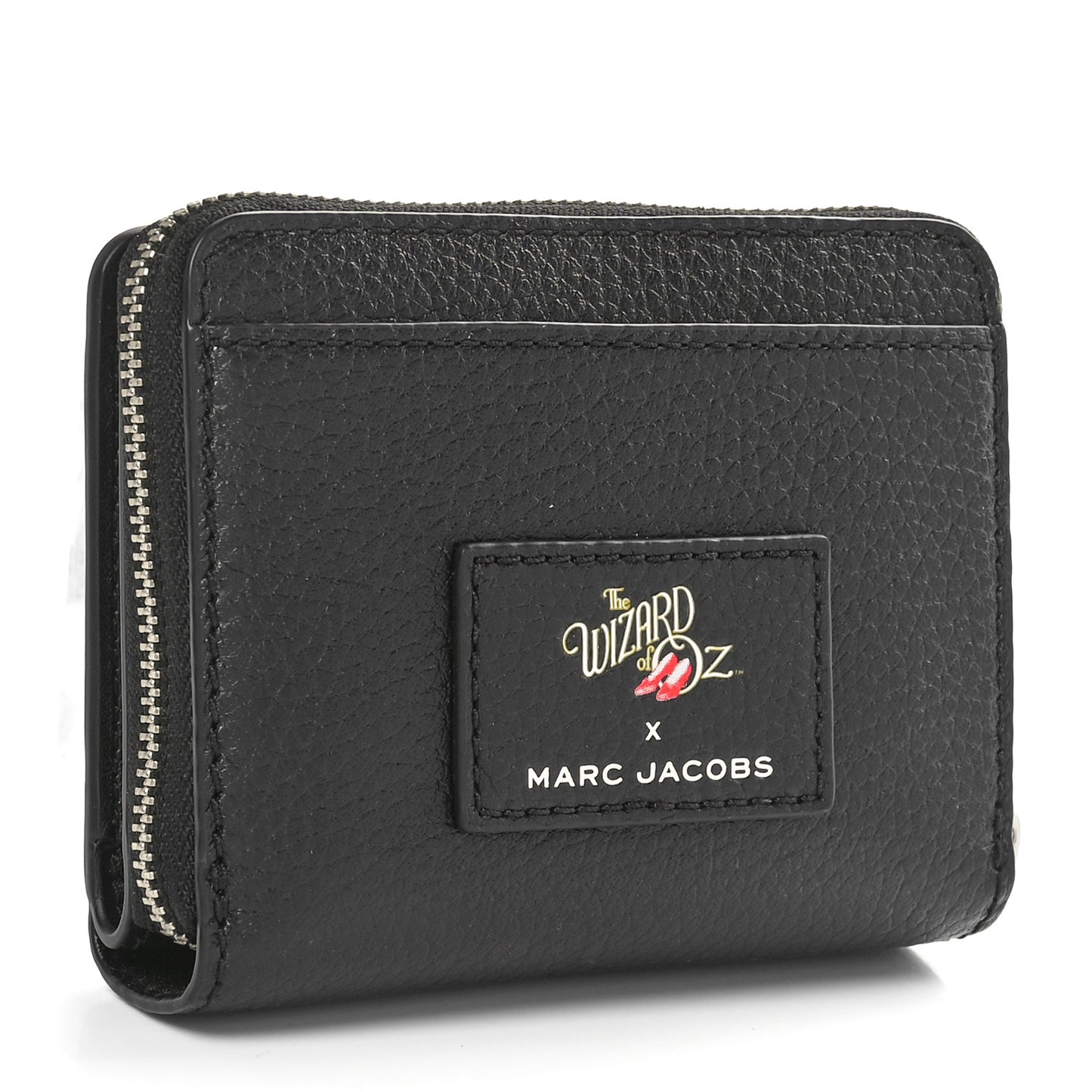 X The Wizard Of Oz Friends of Dorothy Grained Calfskin Mini Compact Wallet Black Multicolor