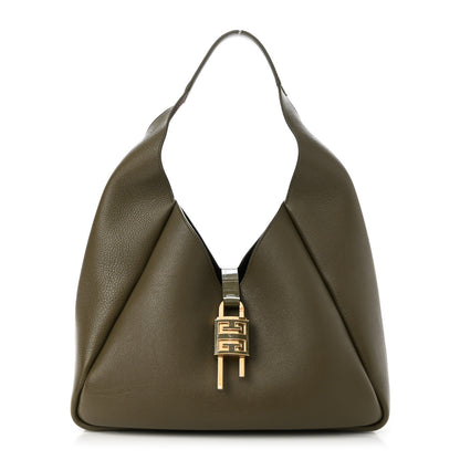 Givenchy Calfskin Crocodile Embossed Medium G-Lock Hobo Dark Khaki 1 of 10