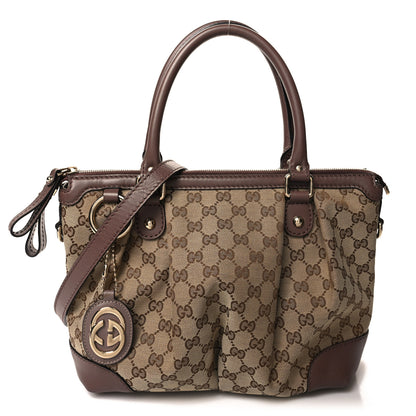 Gucci Monogram Medium Sukey Top Handle Dark Brown 1 of 10