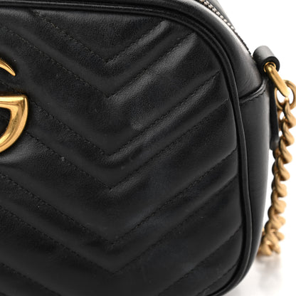 Gucci Calfskin Matelasse Small GG Marmont Chain Shoulder Bag Black 11 of 11
