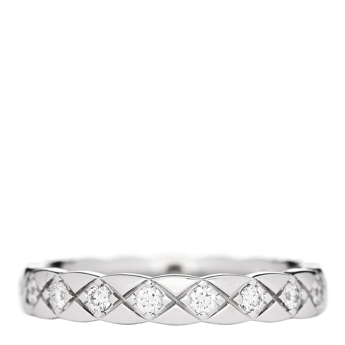 18K White Gold Diamond Mini Coco Crush Ring 52 6