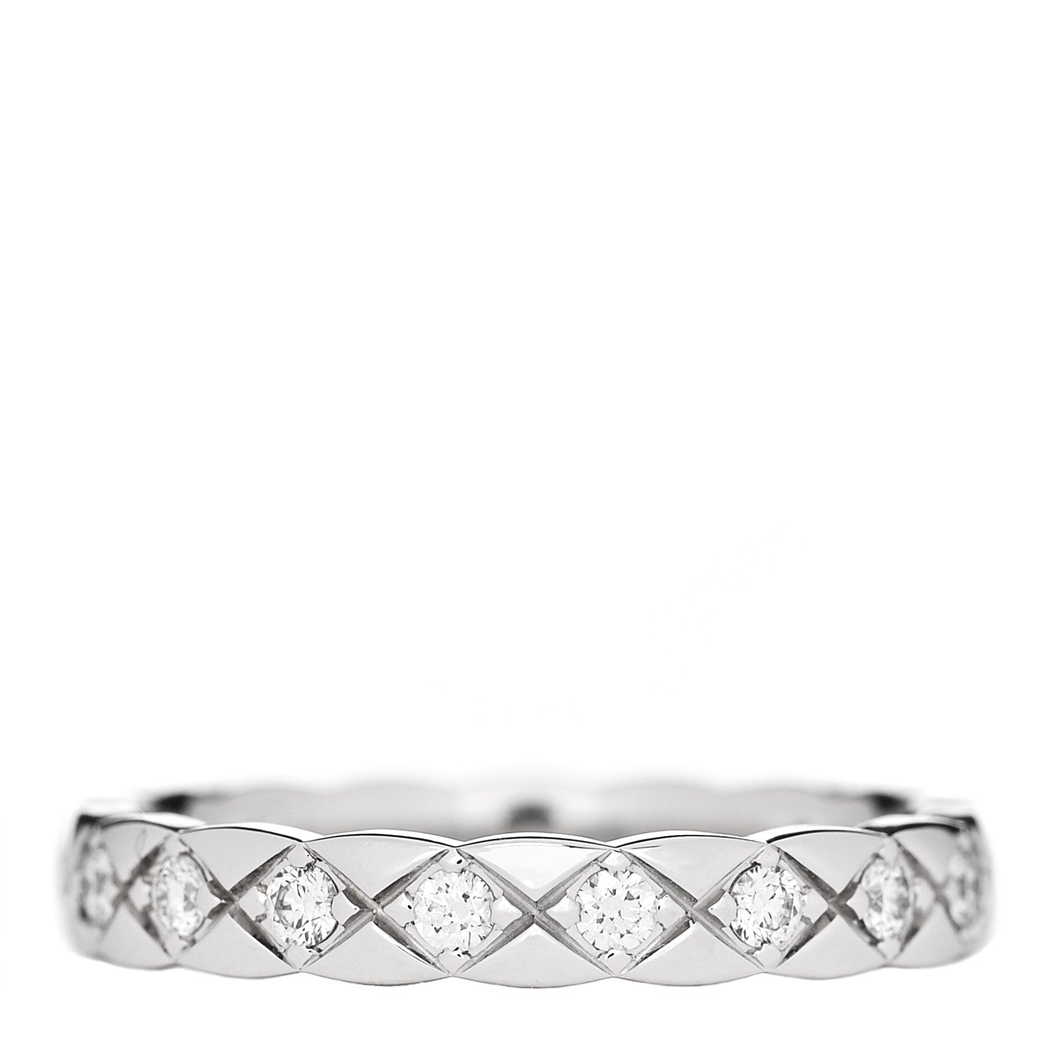 Chanel 18K White Gold Diamond Mini Coco Crush Ring 52 6 3 of 5