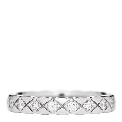 Chanel 18K White Gold Diamond Mini Coco Crush Ring 52 6 3 of 5