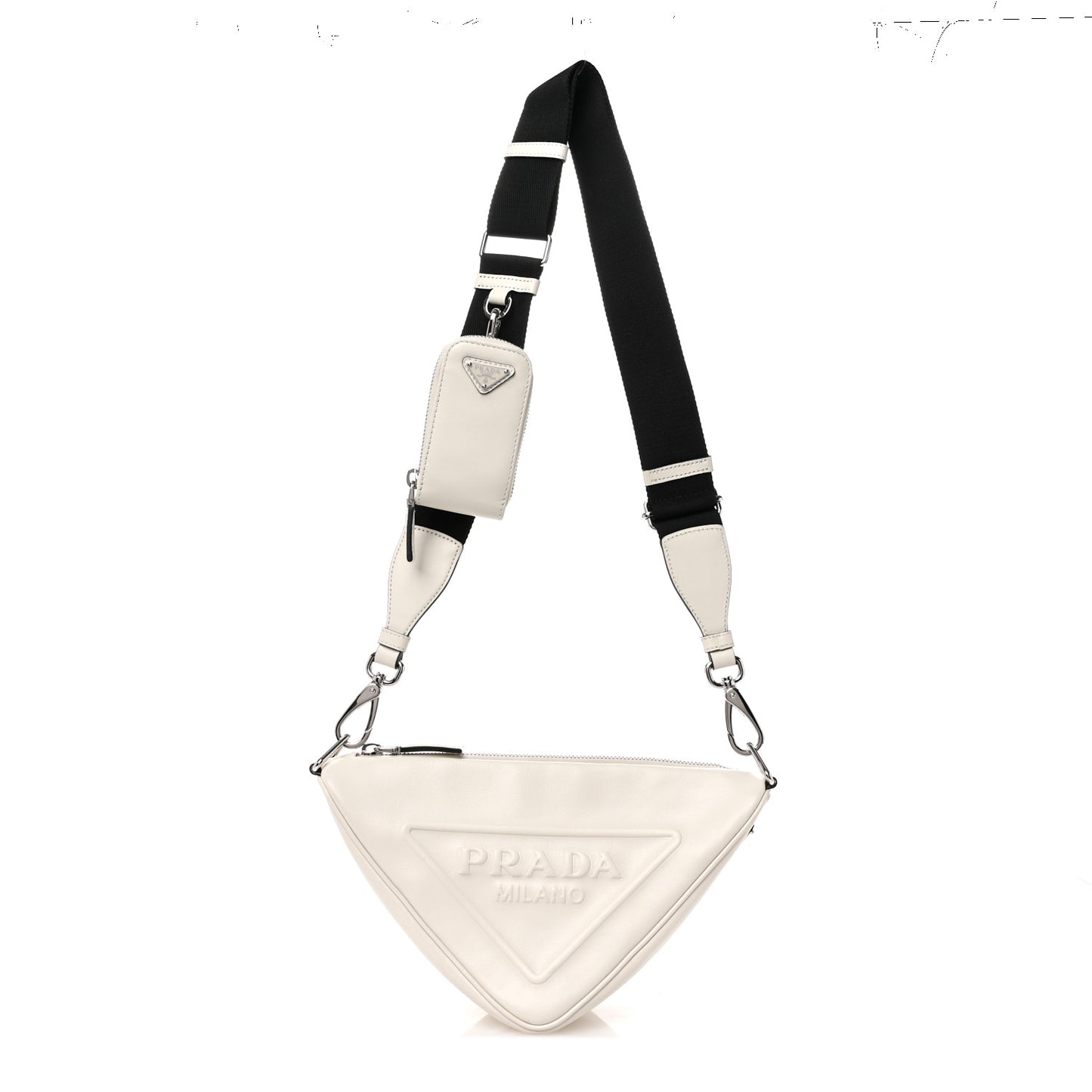 Grace Lux Triangle Shoulder Bag White