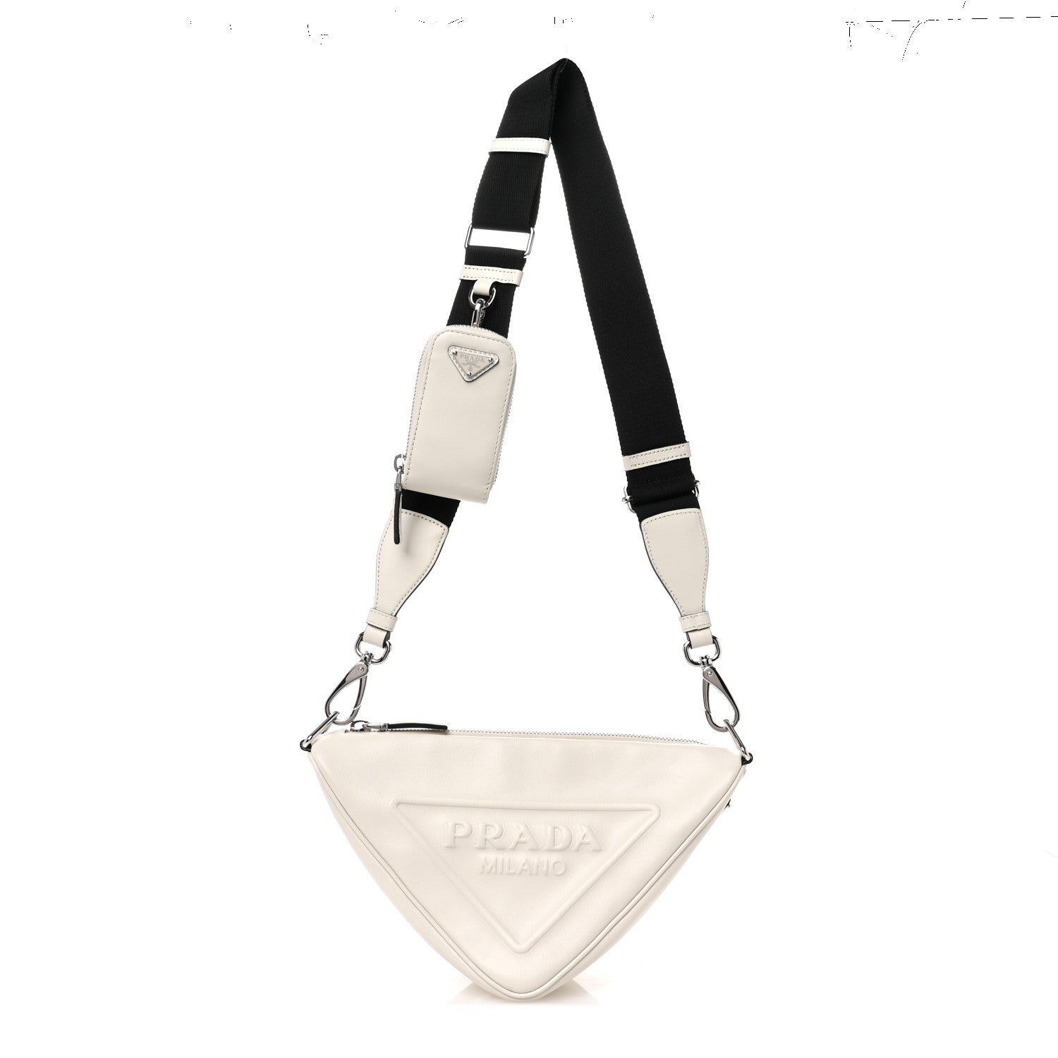 Prada Grace Lux Triangle Shoulder Bag White 1 of 9