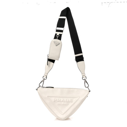 Prada Grace Lux Triangle Shoulder Bag White 1 of 9