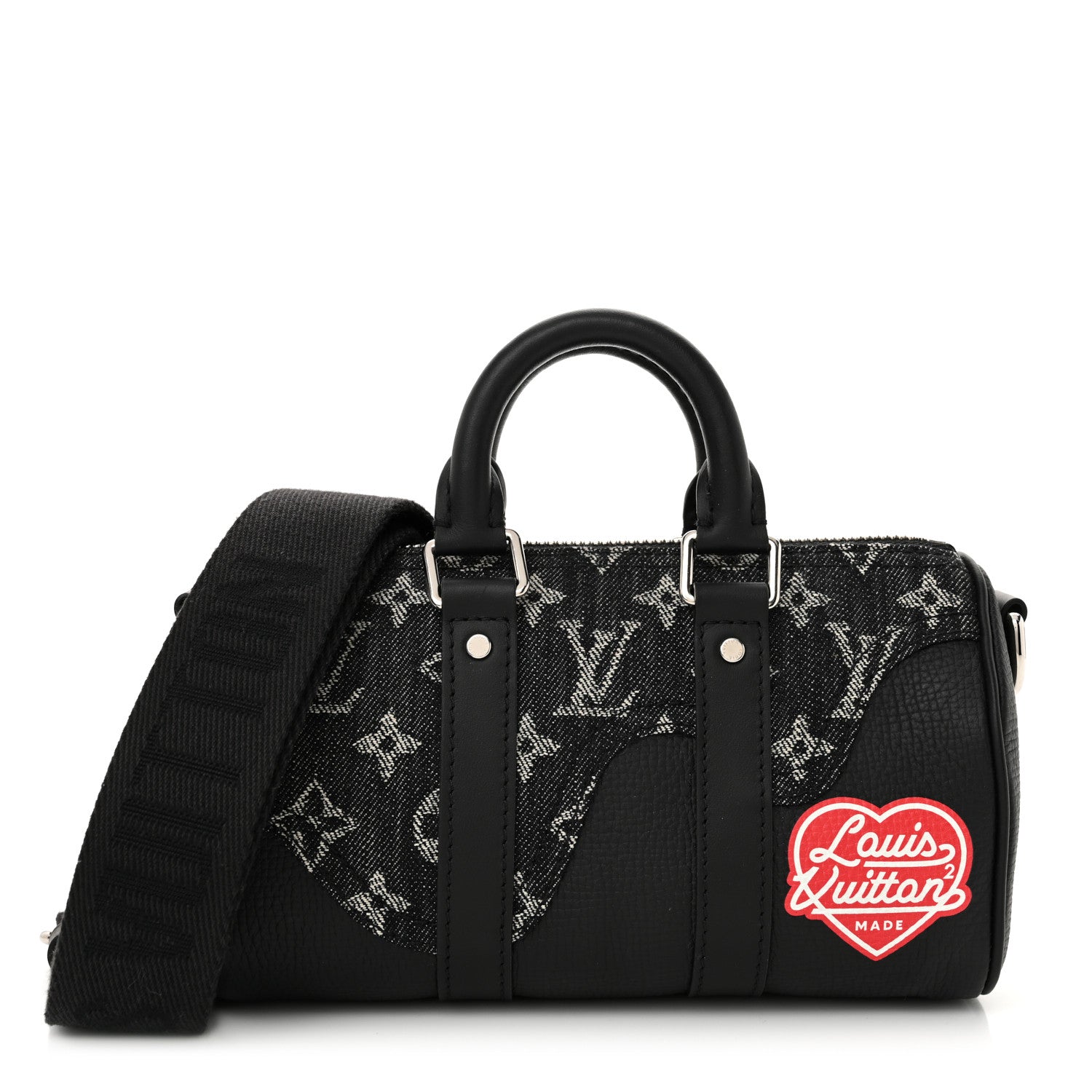Louis Vuitton X NIGO Taurillon Monogram Denim Drip Keepall XS Black 1 of 9