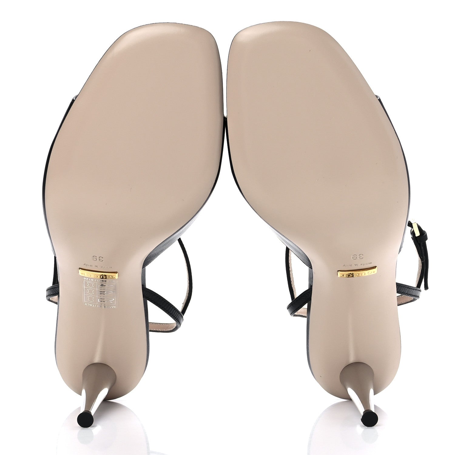 Gucci Malaga Kid Blondie 85mm Slingback Sandals 39 Black 5 of 9