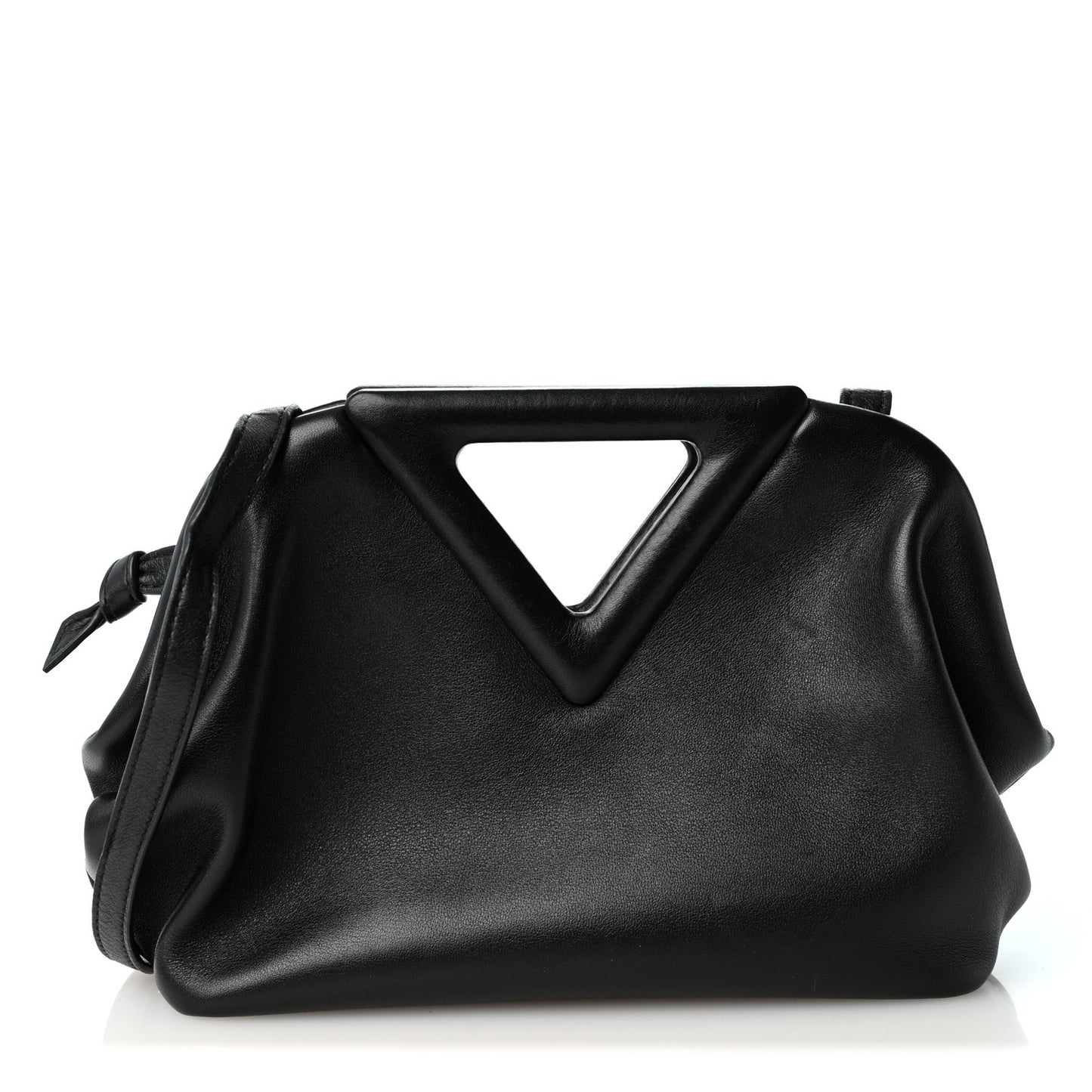 Calfskin Small The Point Triangle Bag Black