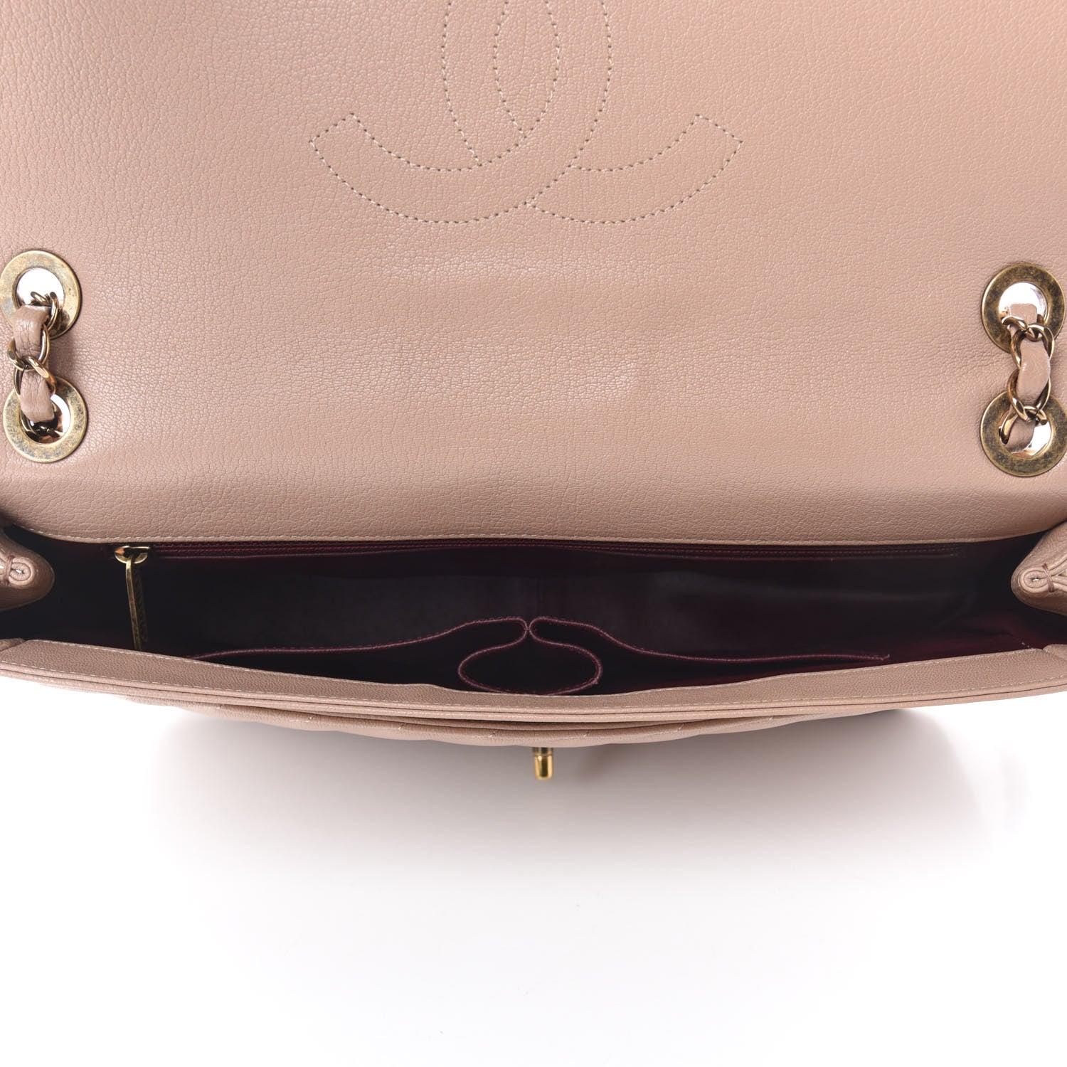 Chanel Shiny Goatskin Diagonal Quilted Medium Flap Light Pink 5 of 11