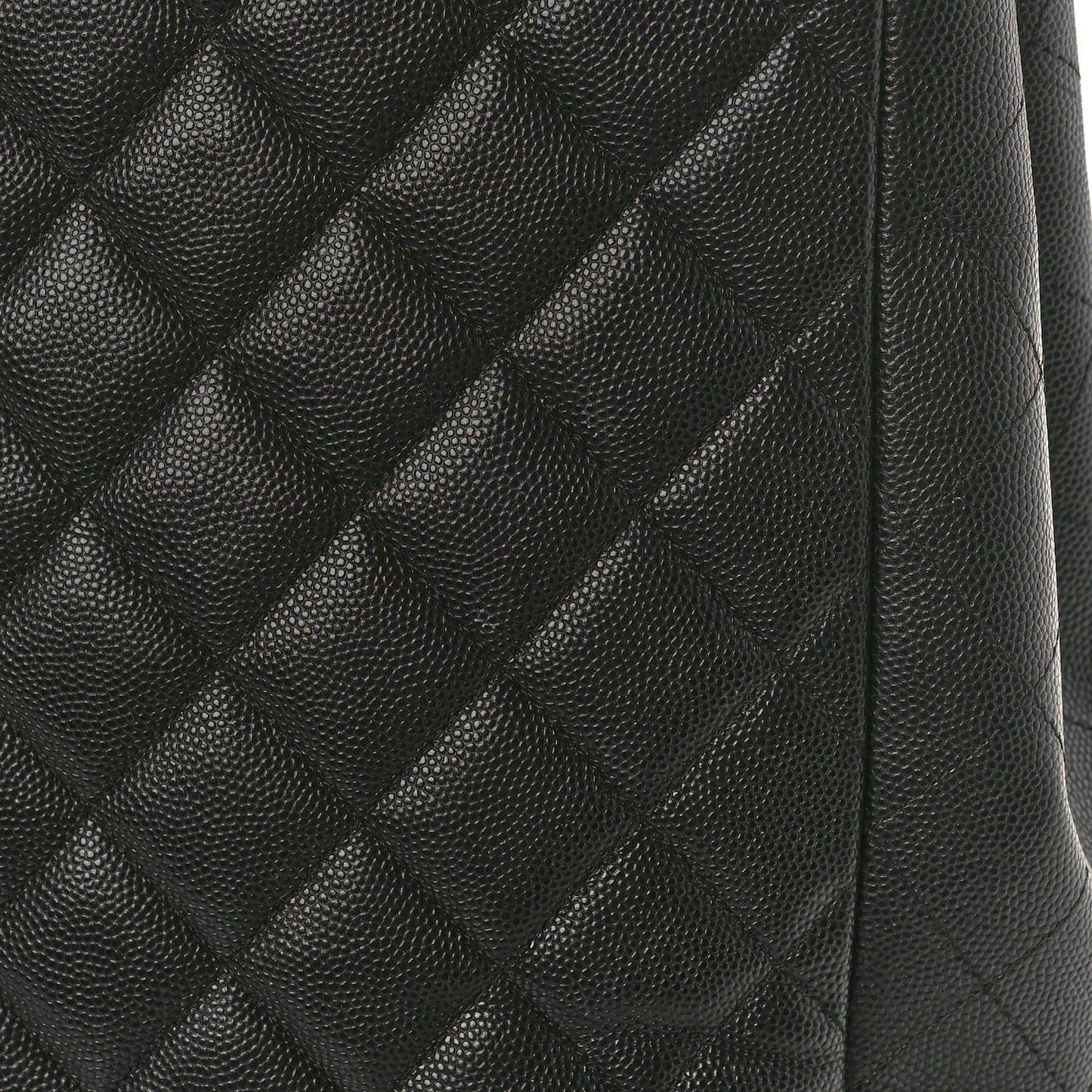 Caviar Quilted Large Shopping Tote Black