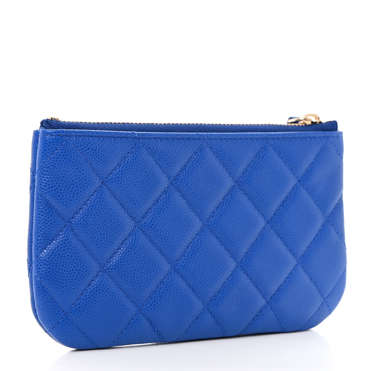 Chanel Caviar Quilted Small Cosmetic Case Blue 4 of 8
