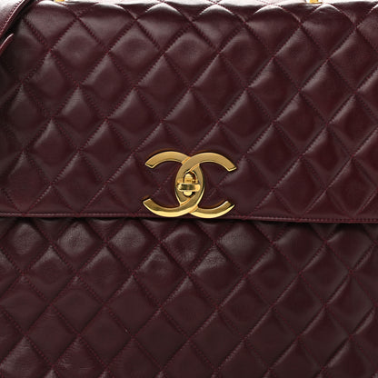 Chanel Lambskin Quilted Briefcase Laptop Bag Burgundy 15 of 15