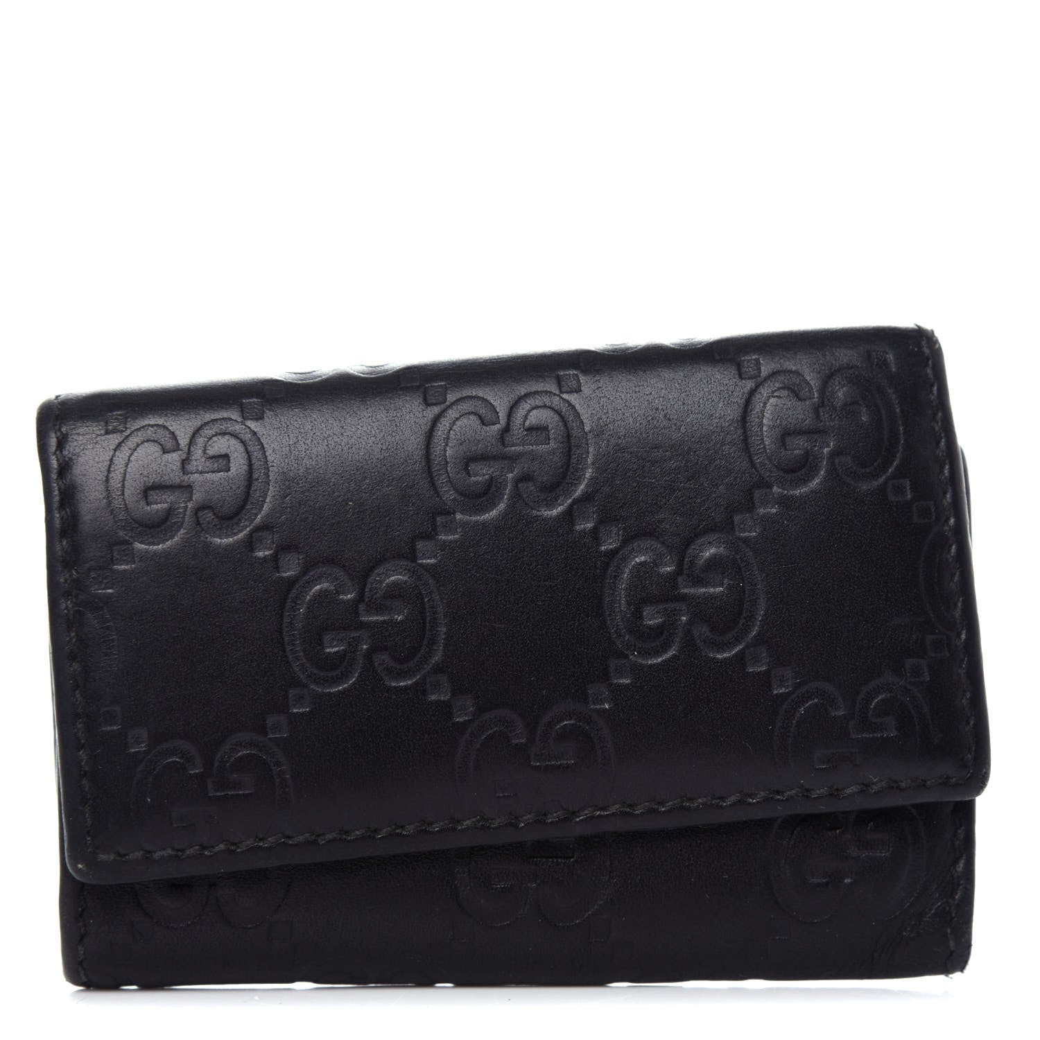 Gucci Guccissima 6 Key Holder Case Black 1 of 7