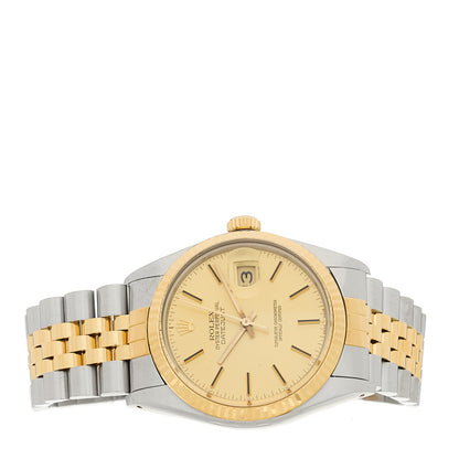 Rolex Stainless Steel 18K Yellow Gold 36mm Oyster Perpetual Datejust Watch Champagne 16013 2 of 4
