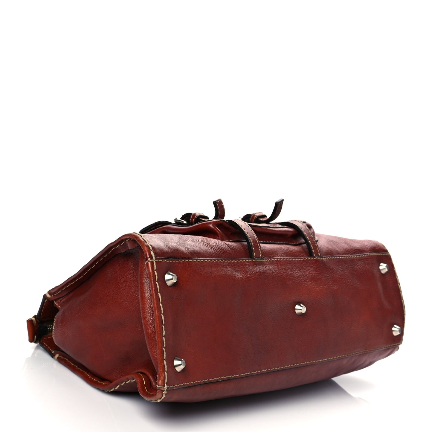 Calfskin Edith Satchel Sepia Brown