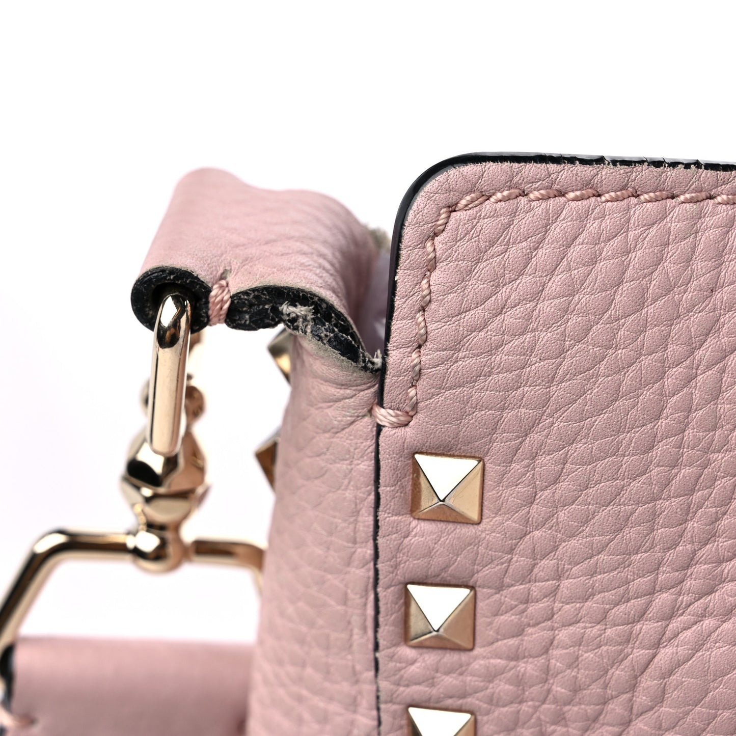 Pebbled Calfskin Small Rockstud Flip-Lock Messenger Bag Water Rose