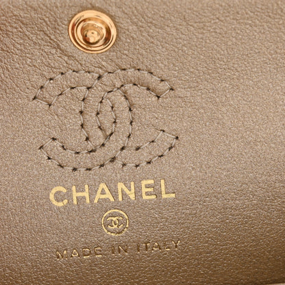 Chanel Metallic Calfskin Quilted Mini Flap Bag Charm With Hook Gold 6 of 11