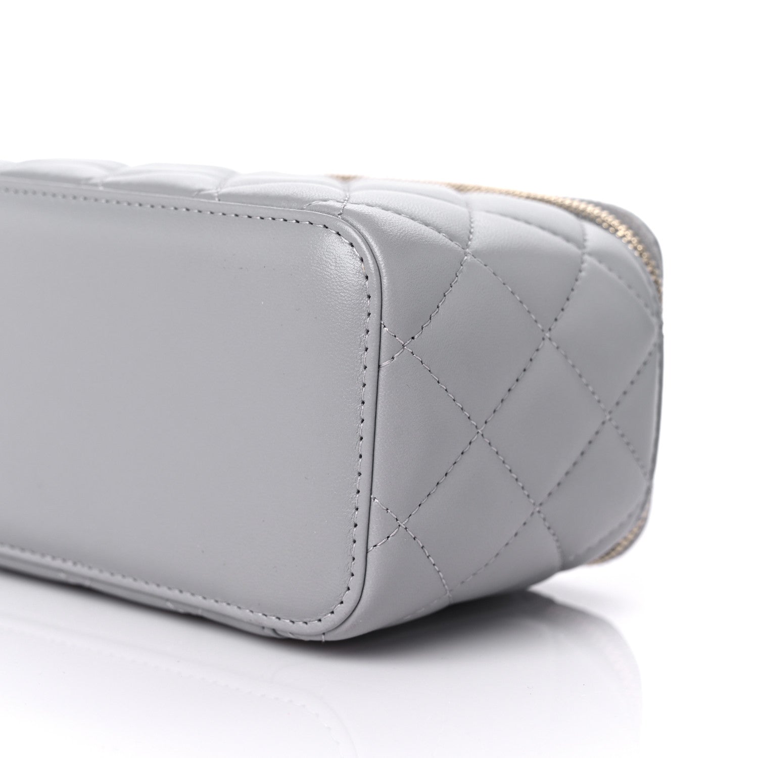 Chanel Lambskin Quilted Small Pearl Crush Vanity Case With Chain Grey 9 of 10