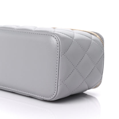 Chanel Lambskin Quilted Small Pearl Crush Vanity Case With Chain Grey 9 of 10