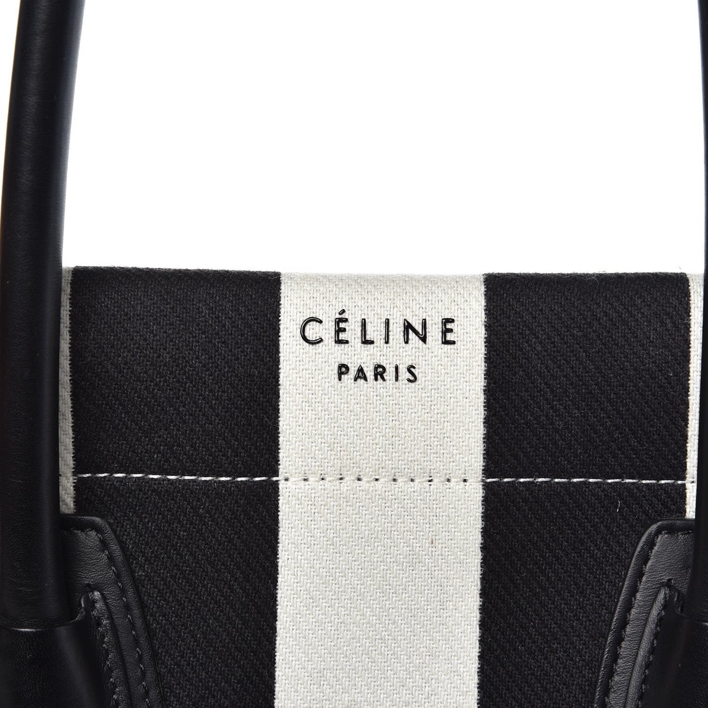 Cotton Canvas Striped Medium Phantom Luggage White Black