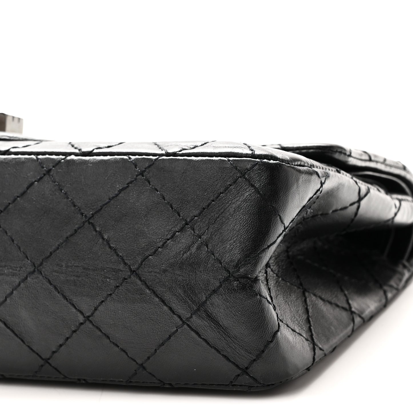 Aged Calfskin Quilted 2.55 Reissue 225 Flap So Black