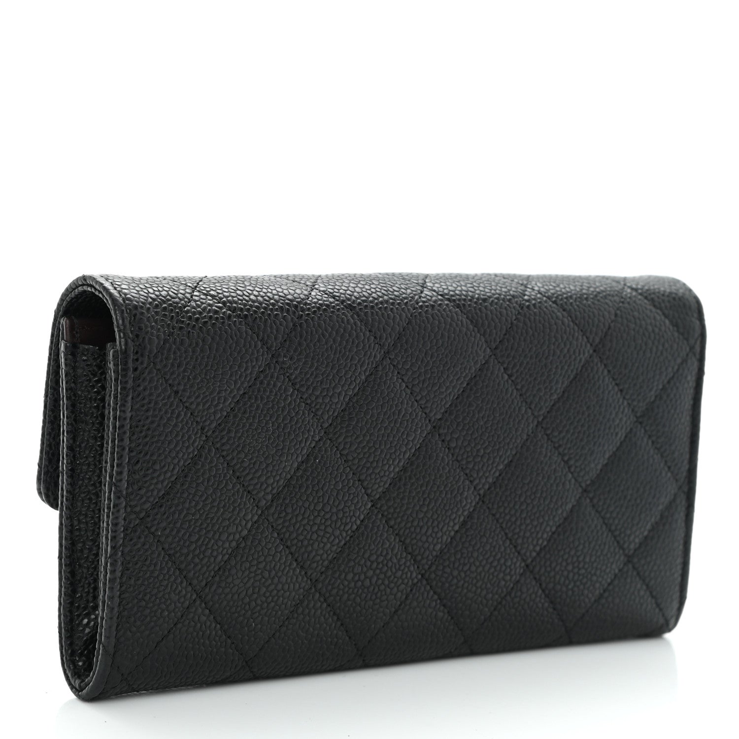 Chanel Caviar Quilted Large Gusset Flap Wallet Black 3 of 12