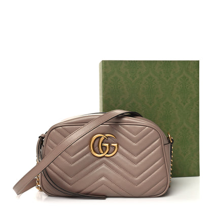 Gucci Calfskin Matelasse Small GG Marmont Chain Shoulder Bag Porcelain Rose 12 of 12
