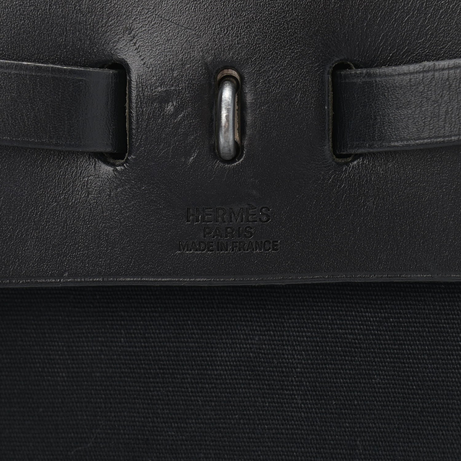 Hermes Toile Vache Calfskin Herbag 30 PM Backpack Black 6 of 16