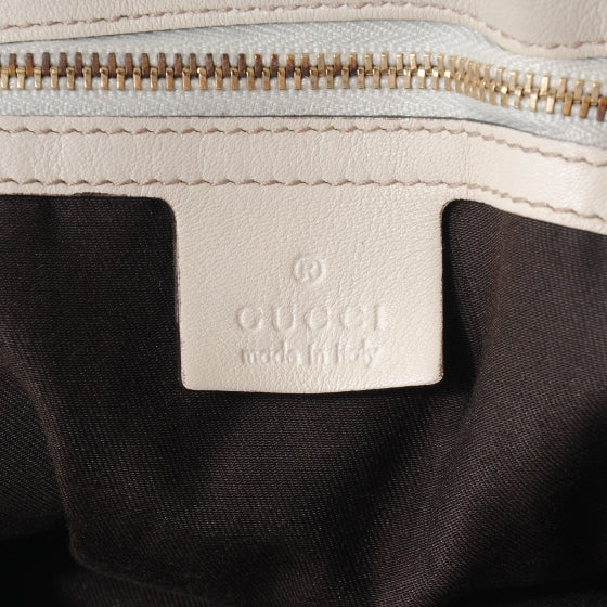Gucci Leather Horsebit Chain Large Hobo Ivory 6 of 7