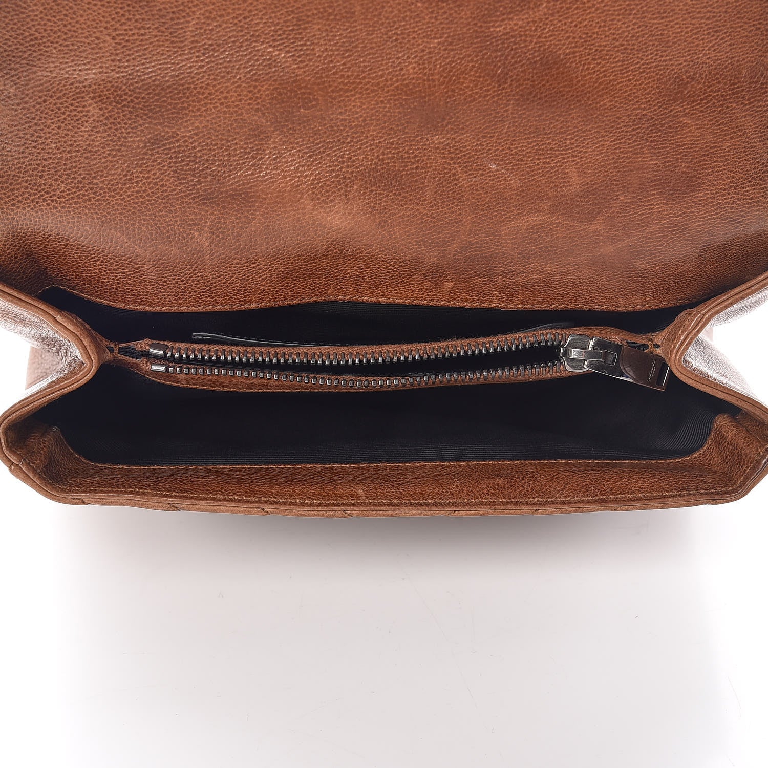 Saint Laurent Calfskin Matelasse Chevron Monogram Medium College Bag Cognac 5 of 20