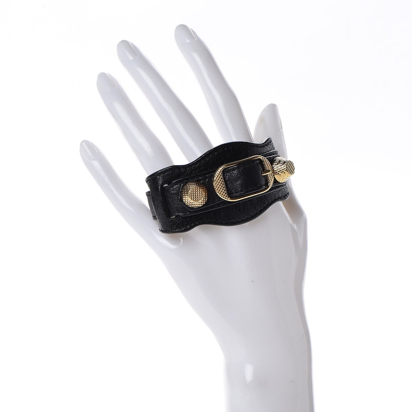 Agneau Arena Giant 12 Gold Hardware M Bracelet Black