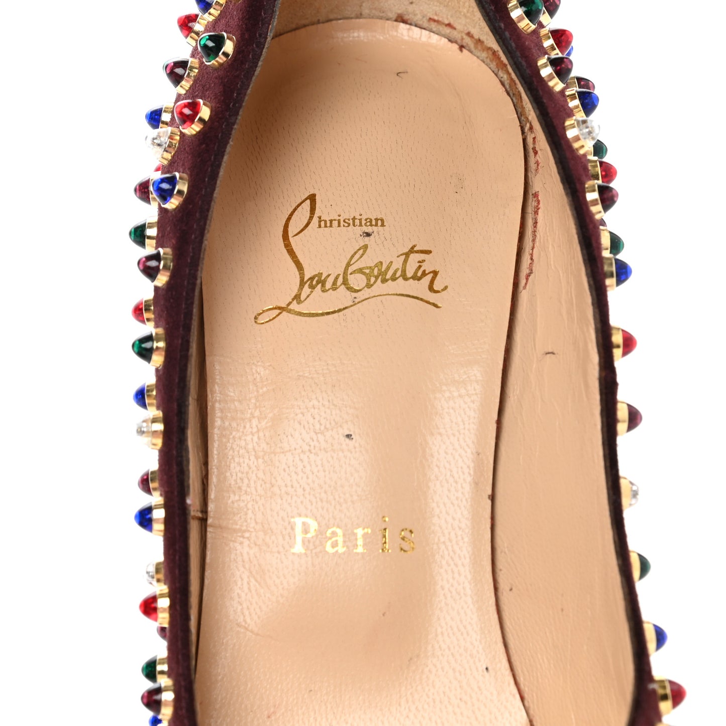 Veau Velours Specchio Follies Cabo 100 Pumps 39 Lie De Vin Multi Gold