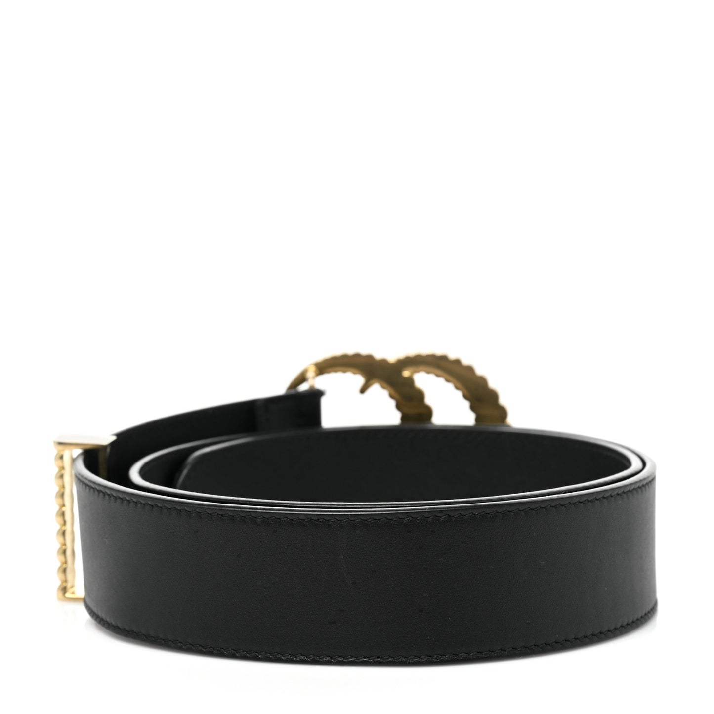 Moon Calfskin Torchon Double G 40mm Belt 85 34 Black