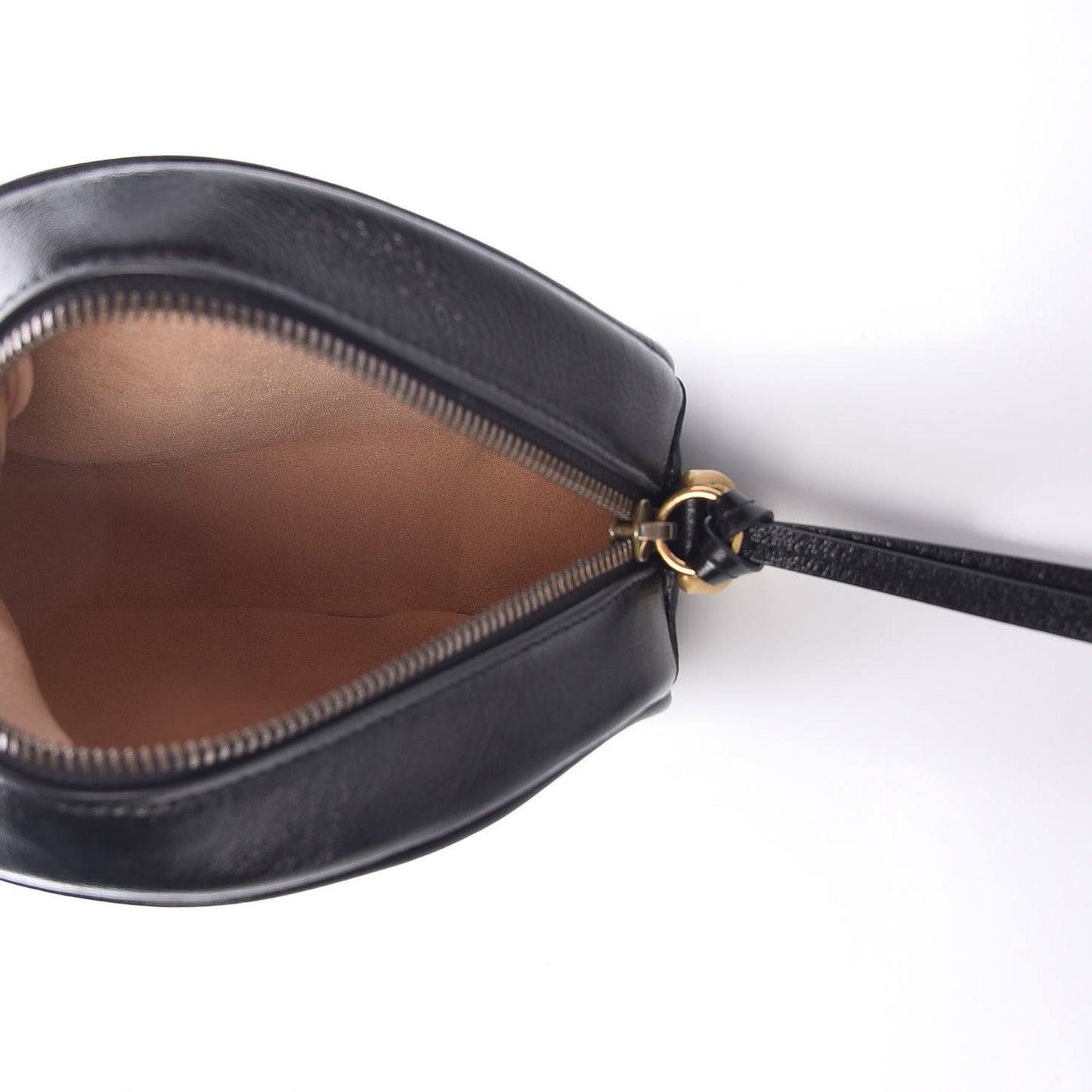 Azalea Calfskin Matelasse Heart Mini GG Marmont Round Shoulder Bag Black