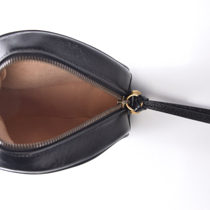Gucci Azalea Calfskin Matelasse Heart Mini GG Marmont Round Shoulder Bag Black 5 of 10