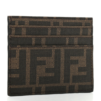 Fendi Glazed Fabric FF 1974 Roma Amor Card Holder Tobacco Limone 3 of 7