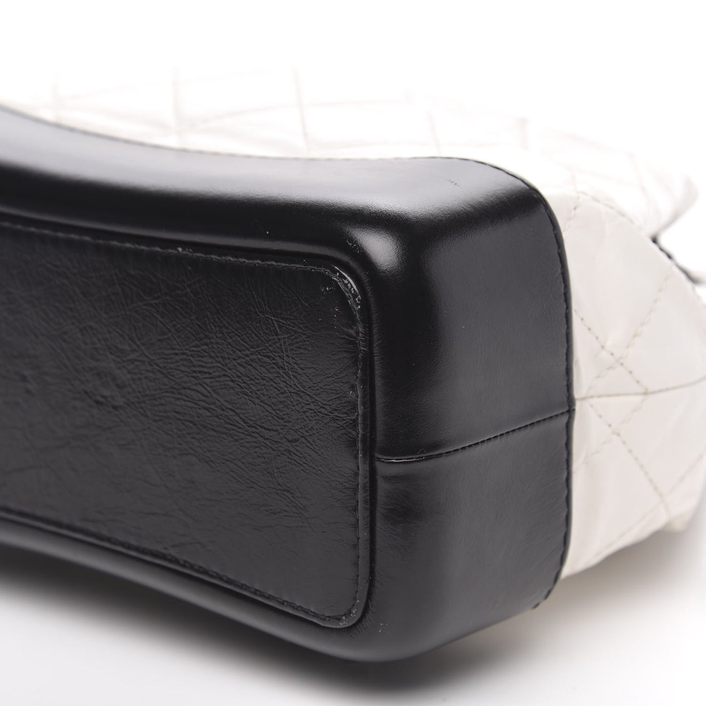 Aged Calfskin Quilted Small Gabrielle Backpack Black White