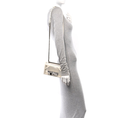 Alexander McQueen Calfskin Polyurethane Mini Jeweled Knuckle Satchel Clear White 2 of 9