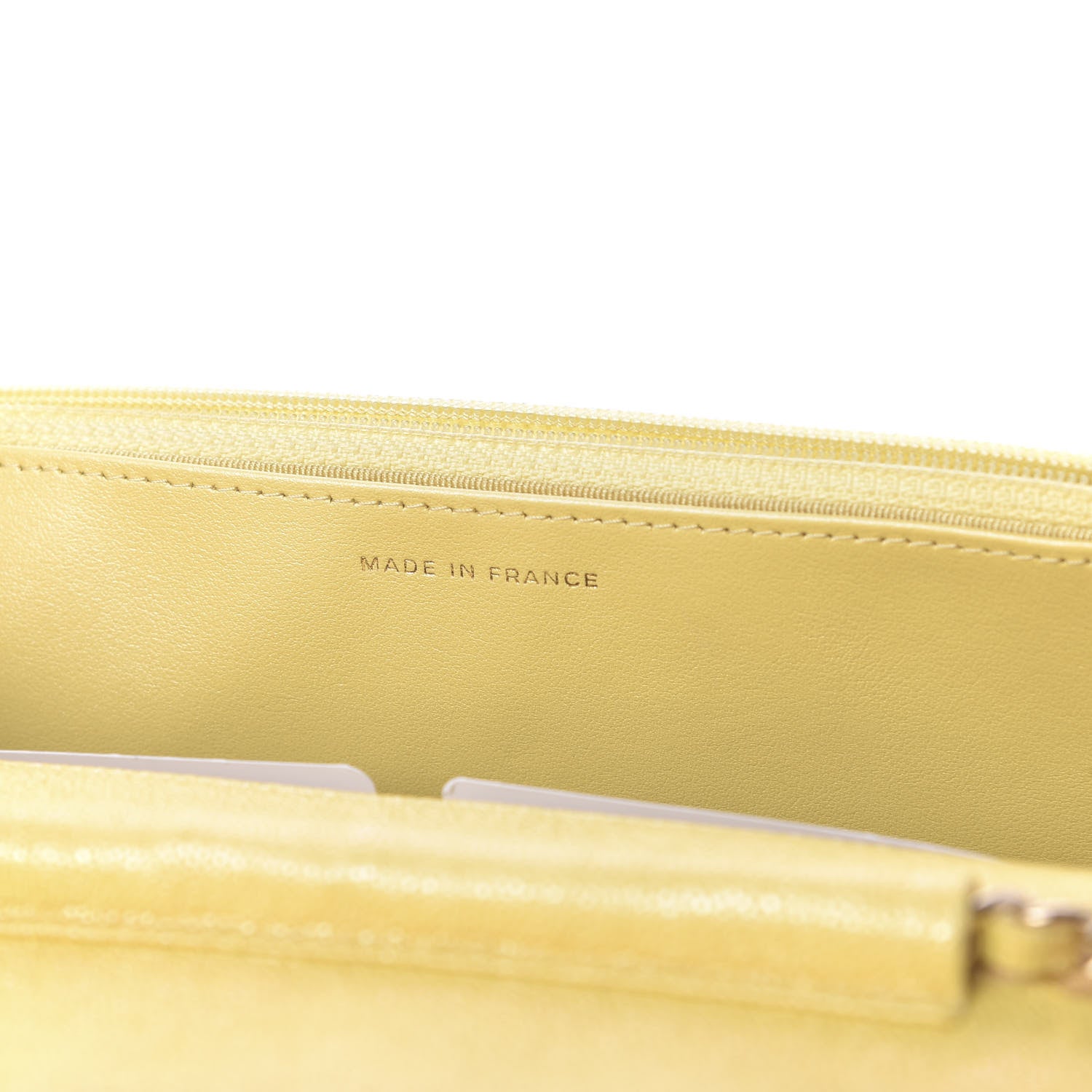 Chanel Iridescent Caviar Quilted Wallet on Chain WOC Yellow 7 of 12