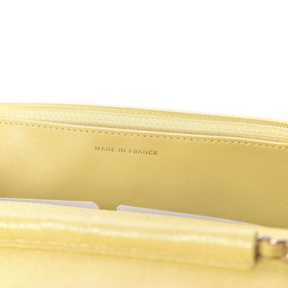 Chanel Iridescent Caviar Quilted Wallet on Chain WOC Yellow 7 of 12