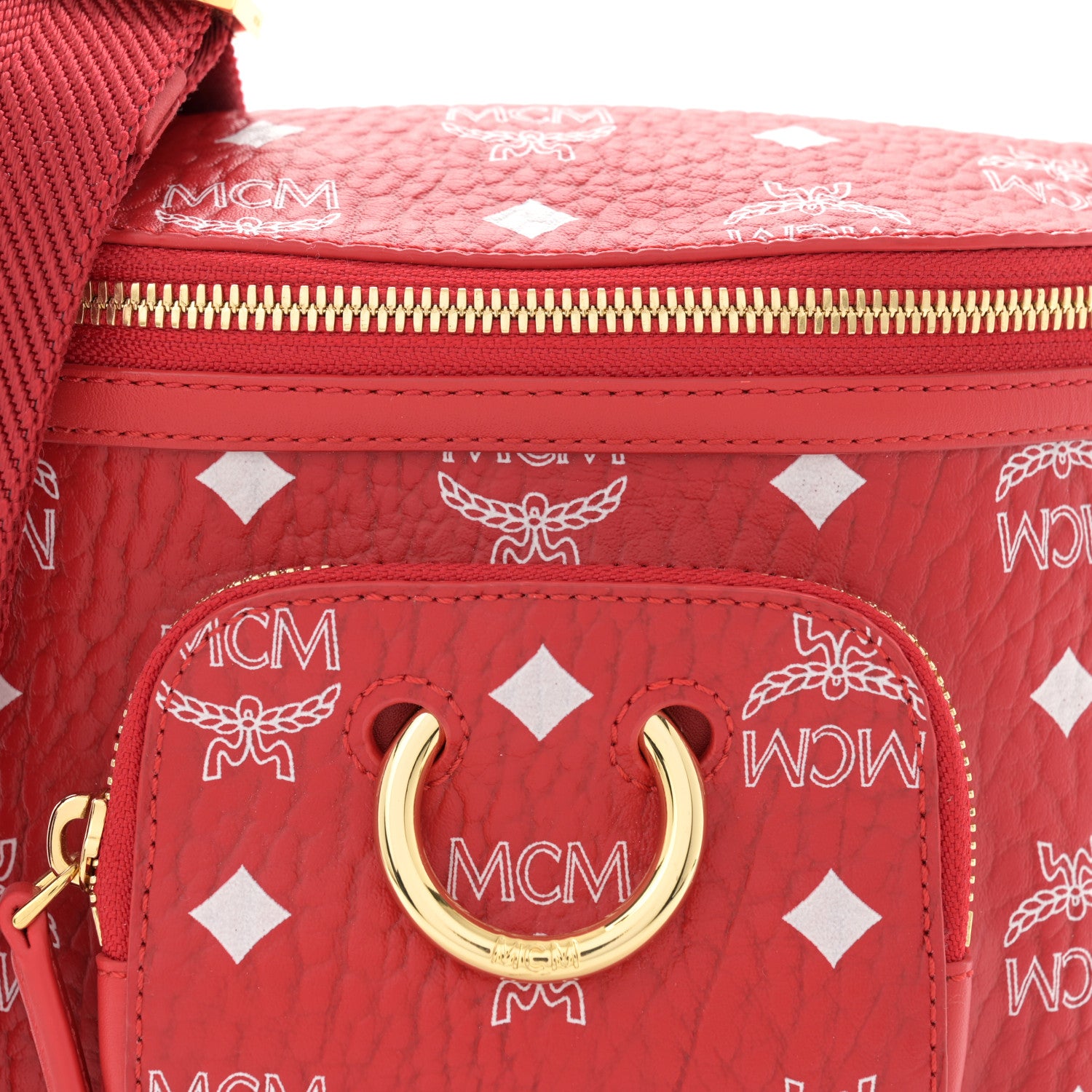 MCM New Years Visetos Small Klassik Crossbody Viva Red 8 of 11