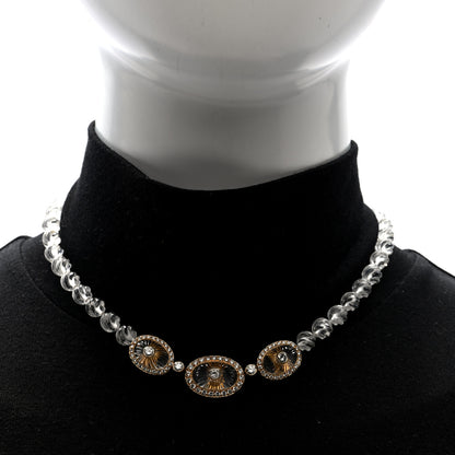 Boucheron 18K Yellow Gold Diamond Rock Crystal Necklace 2 of 5