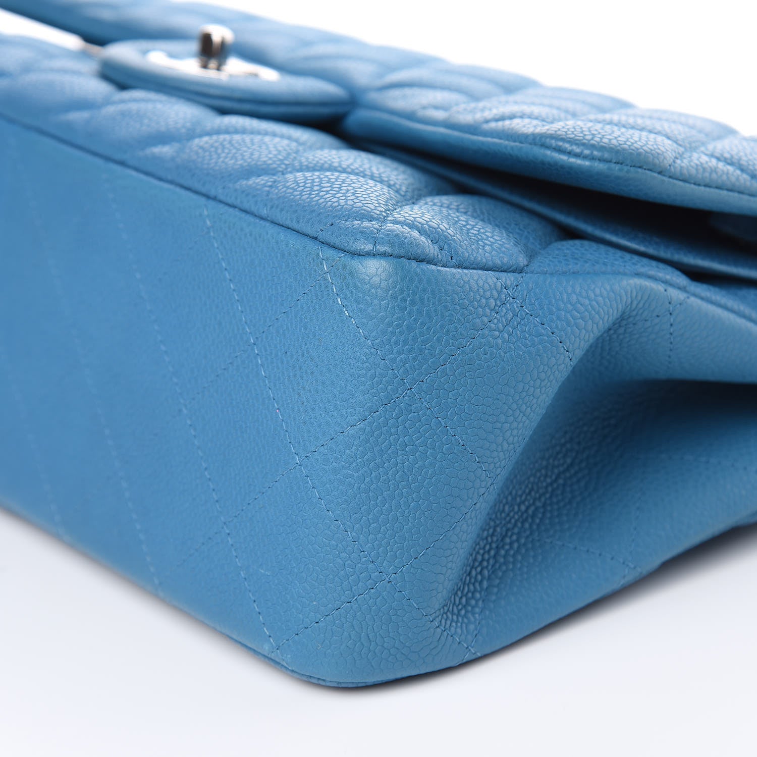 Chanel Iridescent Caviar Quilted Jumbo Double Flap Blue 12 of 13
