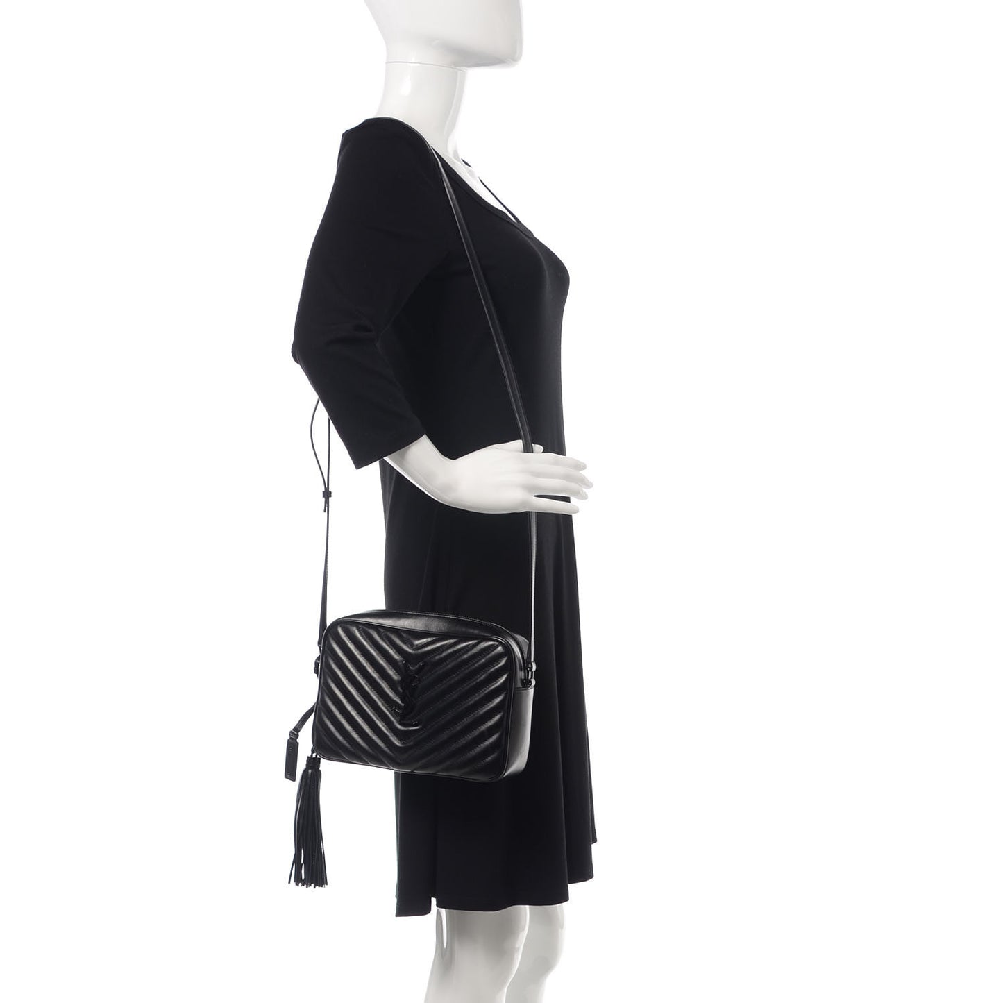 Calfskin Matelasse Monogram Lou Camera Bag Black