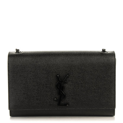 Saint Laurent Grain De Poudre Medium Classic Monogram Kate Satchel Black 1 of 7