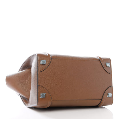 Celine Drummed Calfskin Mini Luggage Camel 4 of 9